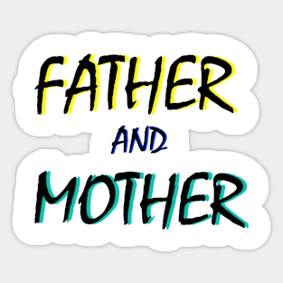 father and mother art design Sticker